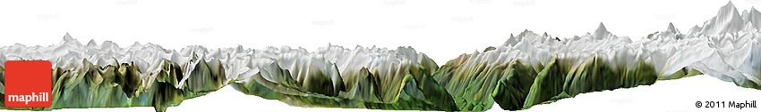 Satellite Horizon Map of the Area around 51° 19' 36" N, 125° 43' 29" W