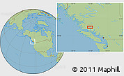 Savanna Style Location Map of the area around 51° 19' 36" N, 125° 43' 29" W