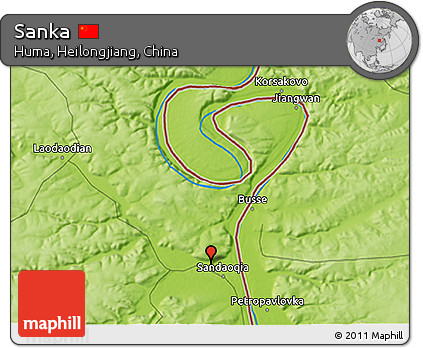 Physical 3D Map of Sanka