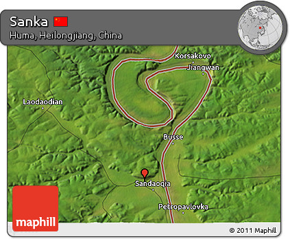 Satellite 3D Map of Sanka