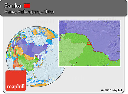 Political Location Map of Sanka