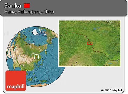 Satellite Location Map of Sanka