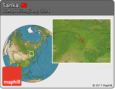 Satellite Location Map of Sanka