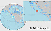 Gray Location Map of the area around 51° 19' 36" N, 129° 58' 29" W