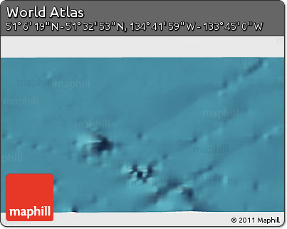 Satellite 3D Map of the Area around 51° 19' 36" N, 134° 13' 29" W