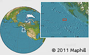 Satellite Location Map of the area around 51° 19' 36" N, 134° 13' 29" W