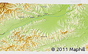 Physical 3D Map of the area around 51° 19' 36" N, 135° 13' 29" E