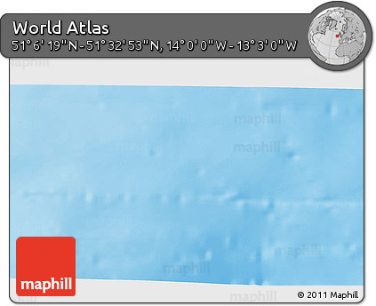Physical 3D Map of the Area around 51° 19' 36" N, 13° 31' 30" W