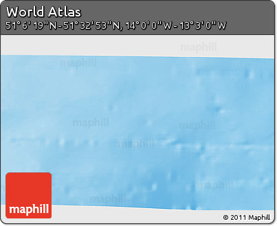 Physical 3D Map of the Area around 51° 19' 36" N, 13° 31' 30" W