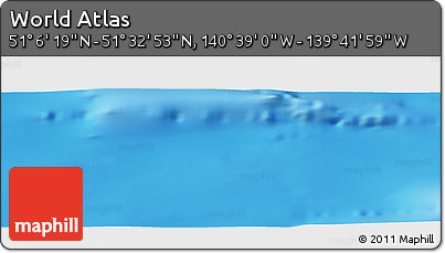 Physical Panoramic Map of the Area around 51° 19' 36" N, 140° 10' 30" W