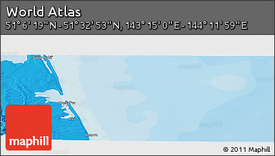 Political Panoramic Map of the Area around 51° 19' 36" N, 143° 43' 29" E