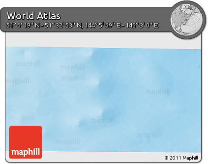 Physical 3D Map of the Area around 51° 19' 36" N, 144° 34' 29" E