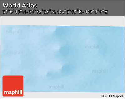Physical 3D Map of the Area around 51° 19' 36" N, 144° 34' 29" E