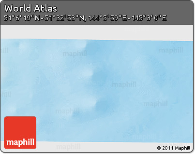 Physical 3D Map of the Area around 51° 19' 36" N, 144° 34' 29" E