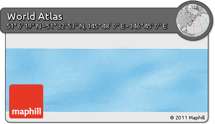 Shaded Relief Panoramic Map of the Area around 51° 19' 36" N, 146° 16' 30" E