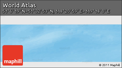 Physical Panoramic Map of the Area around 51° 19' 36" N, 148° 49' 29" E