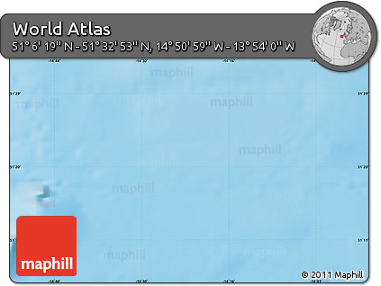 Physical Map of the Area around 51° 19' 36" N, 14° 22' 30" W