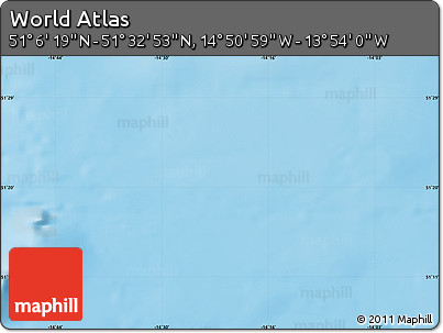 Physical Map of the Area around 51° 19' 36" N, 14° 22' 30" W