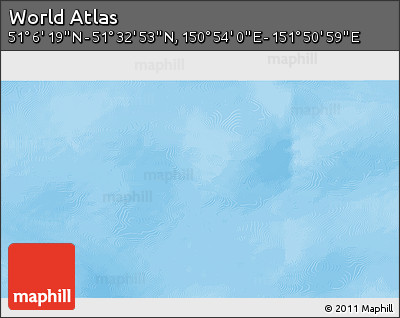 Physical 3D Map of the Area around 51° 19' 36" N, 151° 22' 30" E