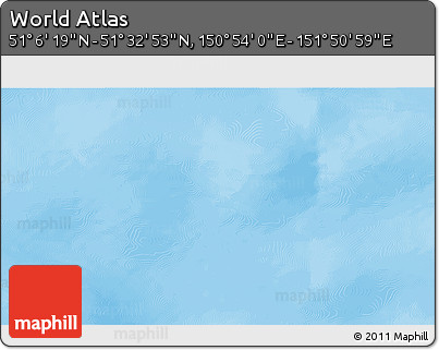 Physical 3D Map of the Area around 51° 19' 36" N, 151° 22' 30" E