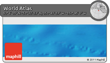 Physical Panoramic Map of the Area around 51° 19' 36" N, 151° 13' 29" W