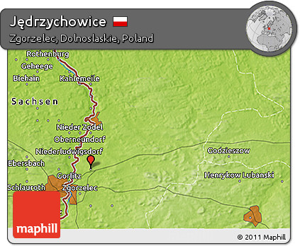 Physical 3D Map of Jędrzychowice