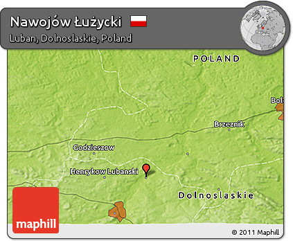 Physical 3D Map of Nawojów Łużycki