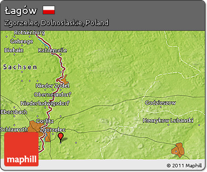 Physical 3D Map of Łagów