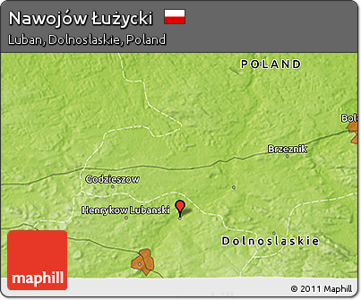 Physical 3D Map of Nawojów Łużycki