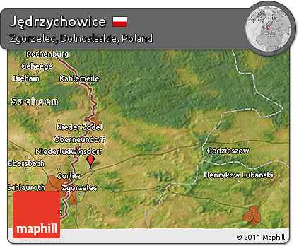 Satellite 3D Map of Jędrzychowice