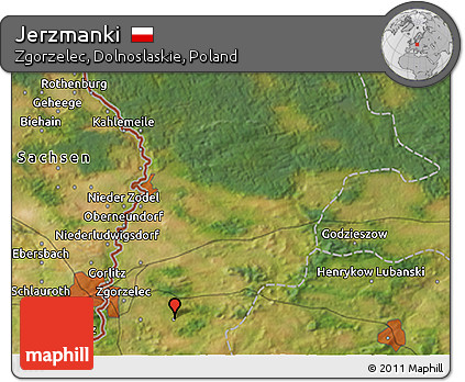 Satellite 3D Map of Jerzmanki