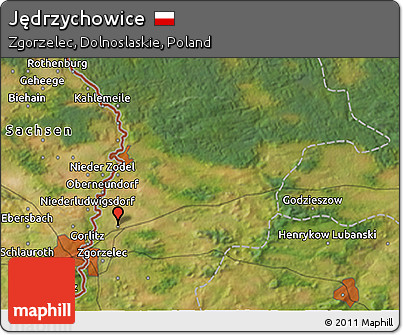 Satellite 3D Map of Jędrzychowice