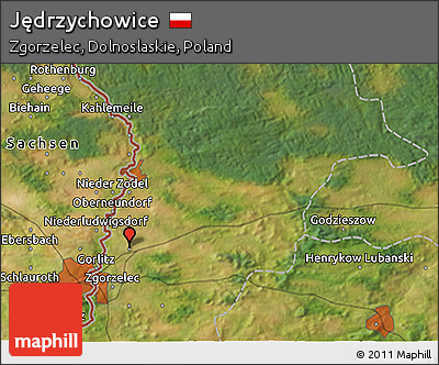 Satellite 3D Map of Jędrzychowice