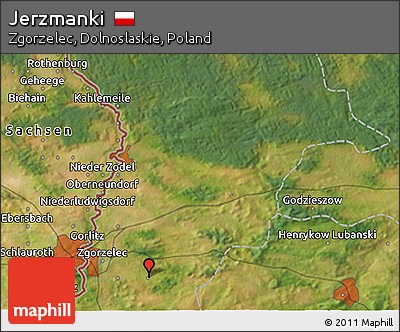 Satellite 3D Map of Jerzmanki