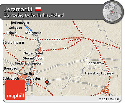 Shaded Relief 3D Map of Jerzmanki