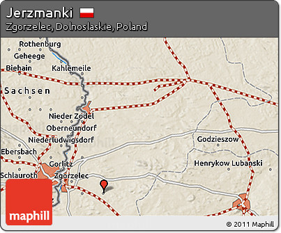 Shaded Relief 3D Map of Jerzmanki