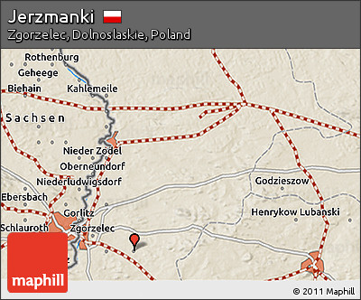 Shaded Relief 3D Map of Jerzmanki