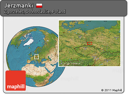 Satellite Location Map of Jerzmanki