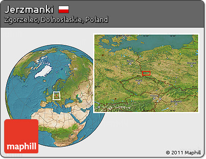 Satellite Location Map of Jerzmanki