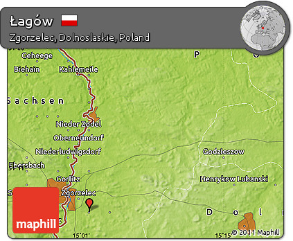 Physical Map of Łagów