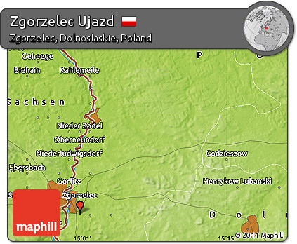 Physical Map of Zgorzelec Ujazd