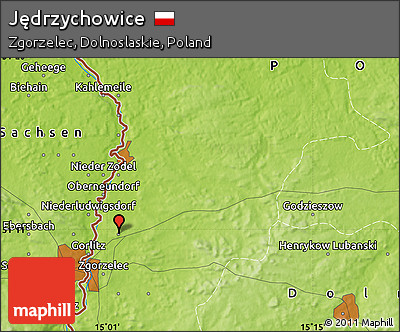 Physical Map of Jędrzychowice