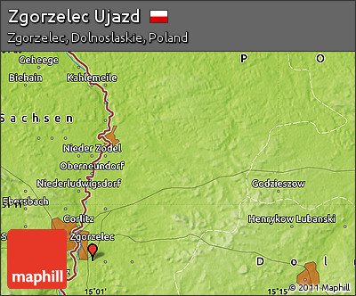 Physical Map of Zgorzelec Ujazd