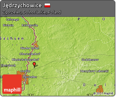 Physical Map of Jędrzychowice