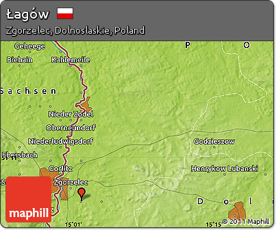 Physical Map of Łagów