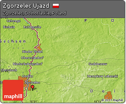 Physical Map of Zgorzelec Ujazd