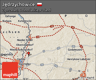 Shaded Relief Map of Jędrzychowice