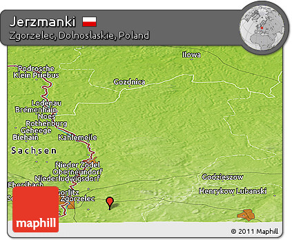 Physical Panoramic Map of Jerzmanki