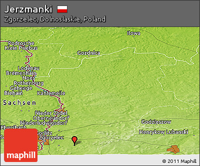 Physical Panoramic Map of Jerzmanki