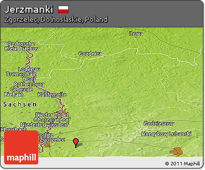 Physical Panoramic Map of Jerzmanki